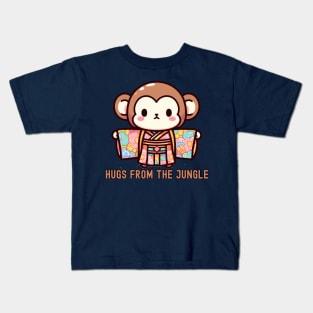 Japanese monkey Free hugs Kids T-Shirt